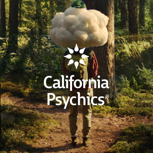 California Psychics Logo With Man In Forrest